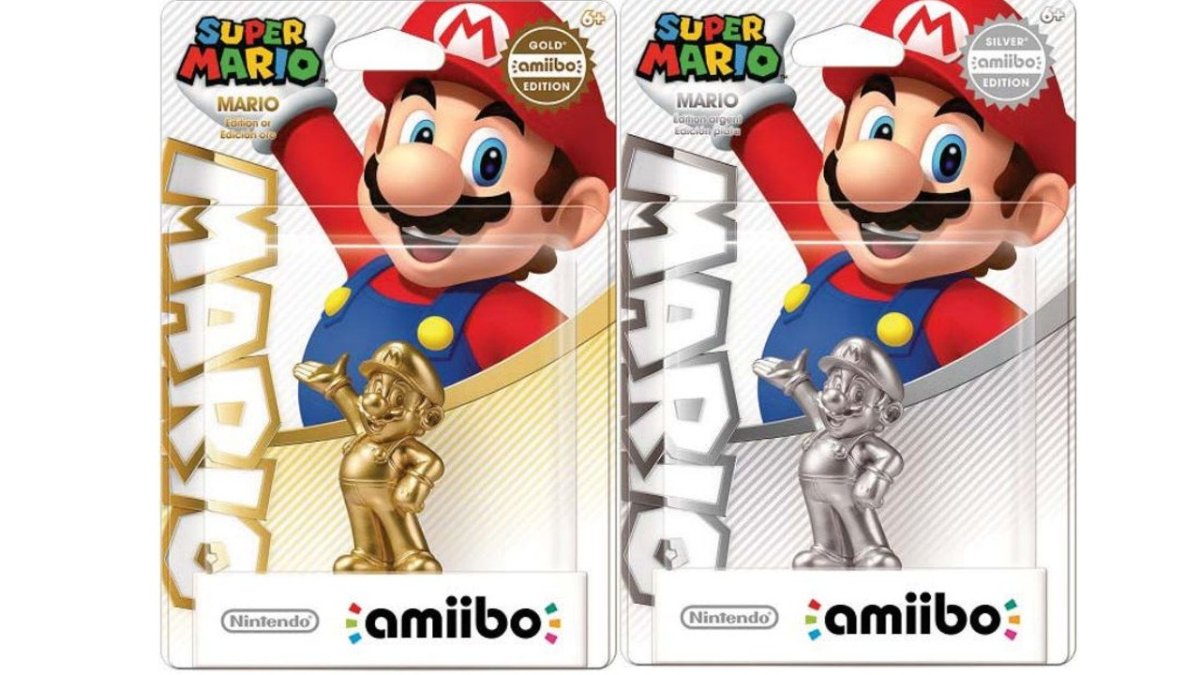 Limited Edition Silver Gold Mario Amiibo