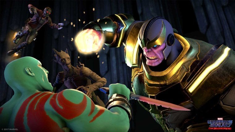 Telltale S Guardians Of The Galaxy Launch Trailer Hits Thanos Head On Attack Of The Fanboy - roblox thanos head