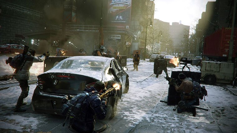 The Division gun battle in the streets