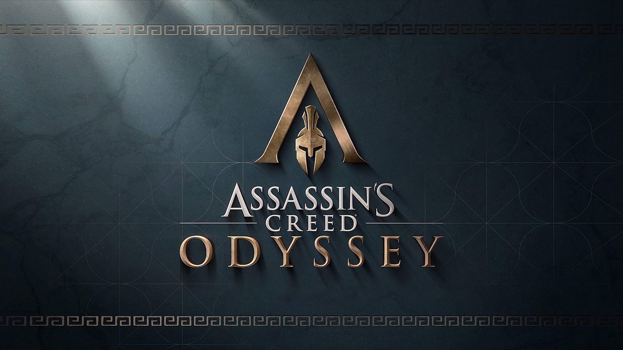 Assassins Creed Odyssey Official Logo Spartan Helmet on Green Background