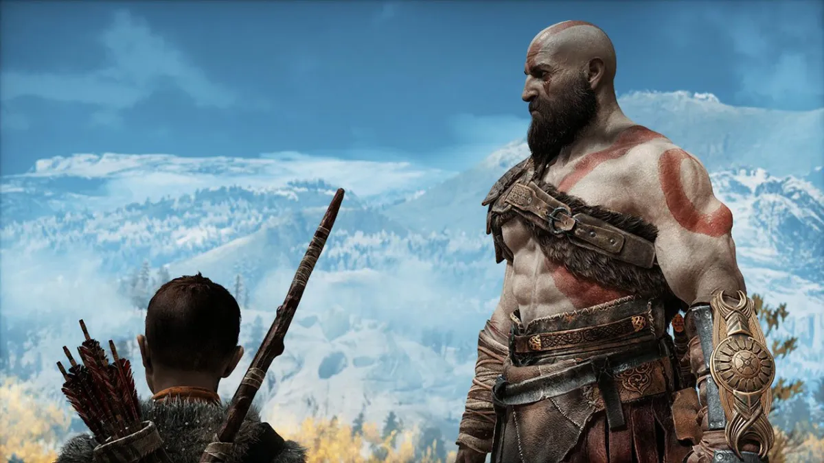 God of War Kratos and Atreus Mountain