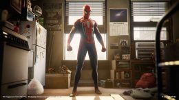 SpiderMan standing in his room