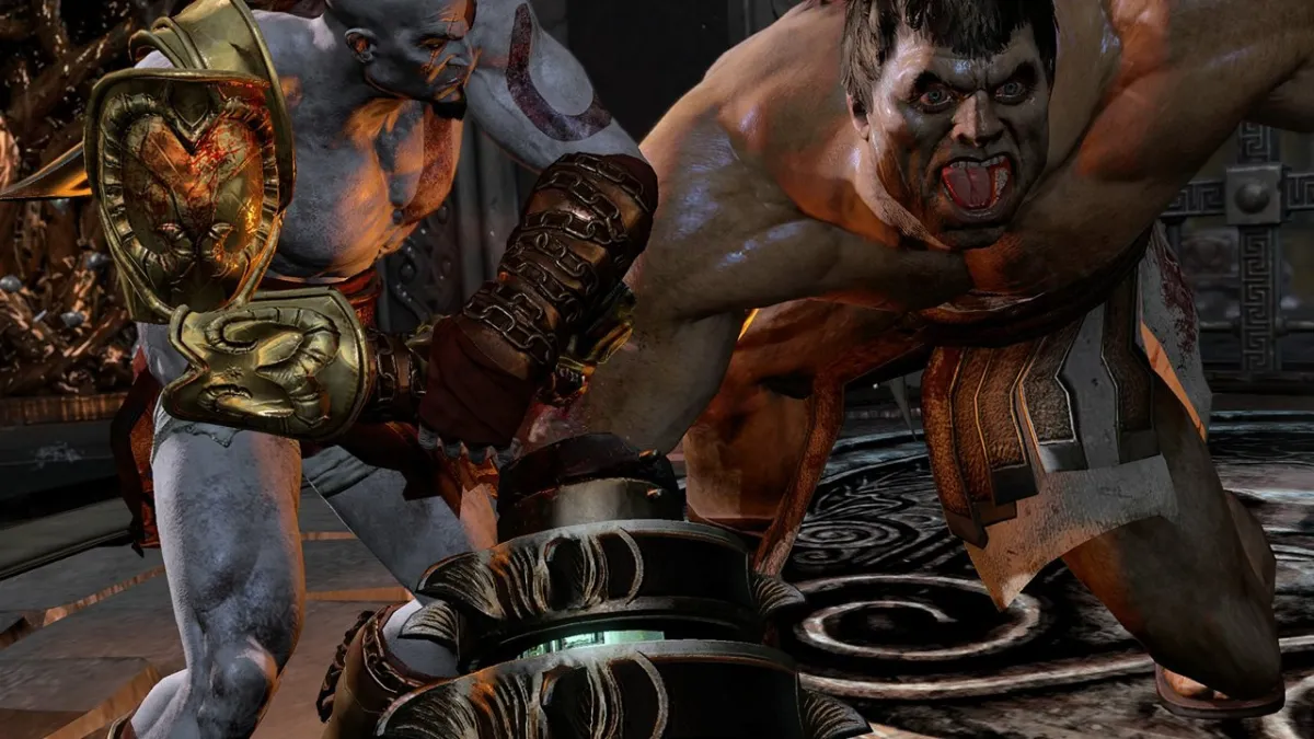 Kratos torturing an enemy