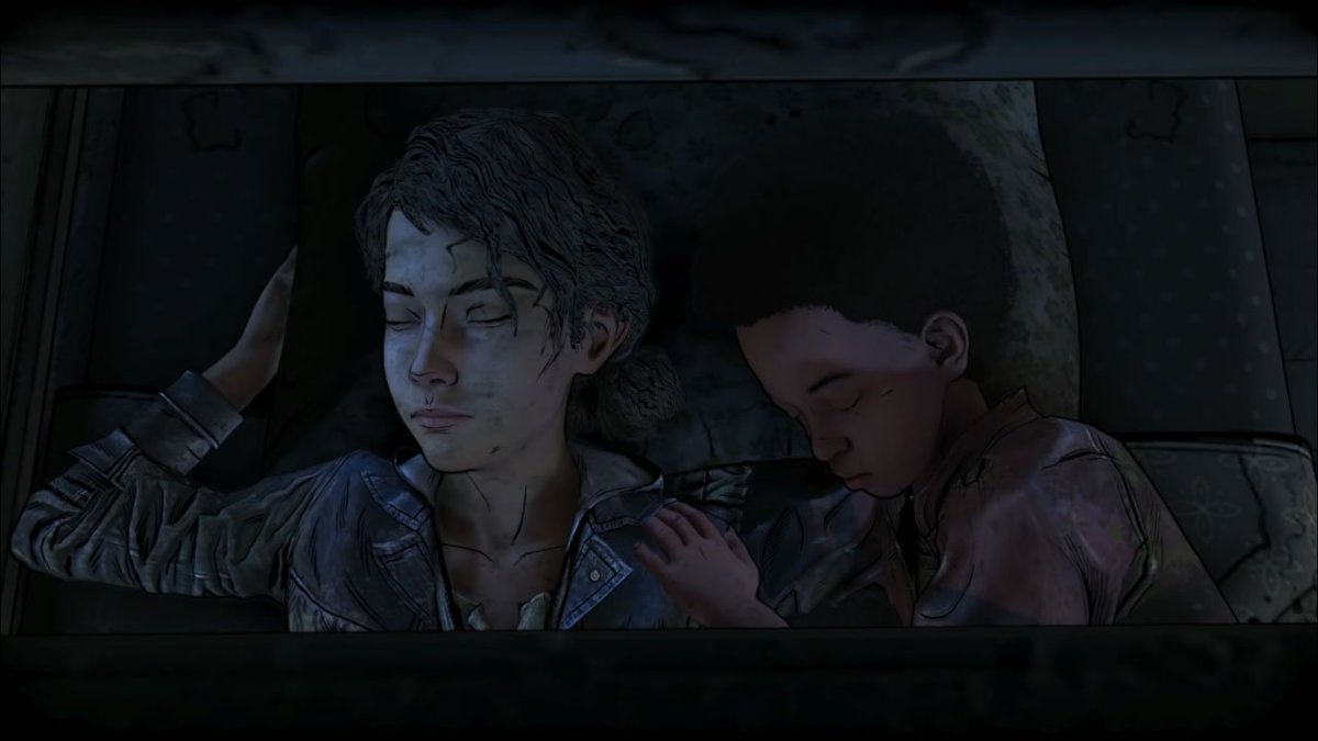 The Walking Dead The Final Season Clem and AJ sleeping