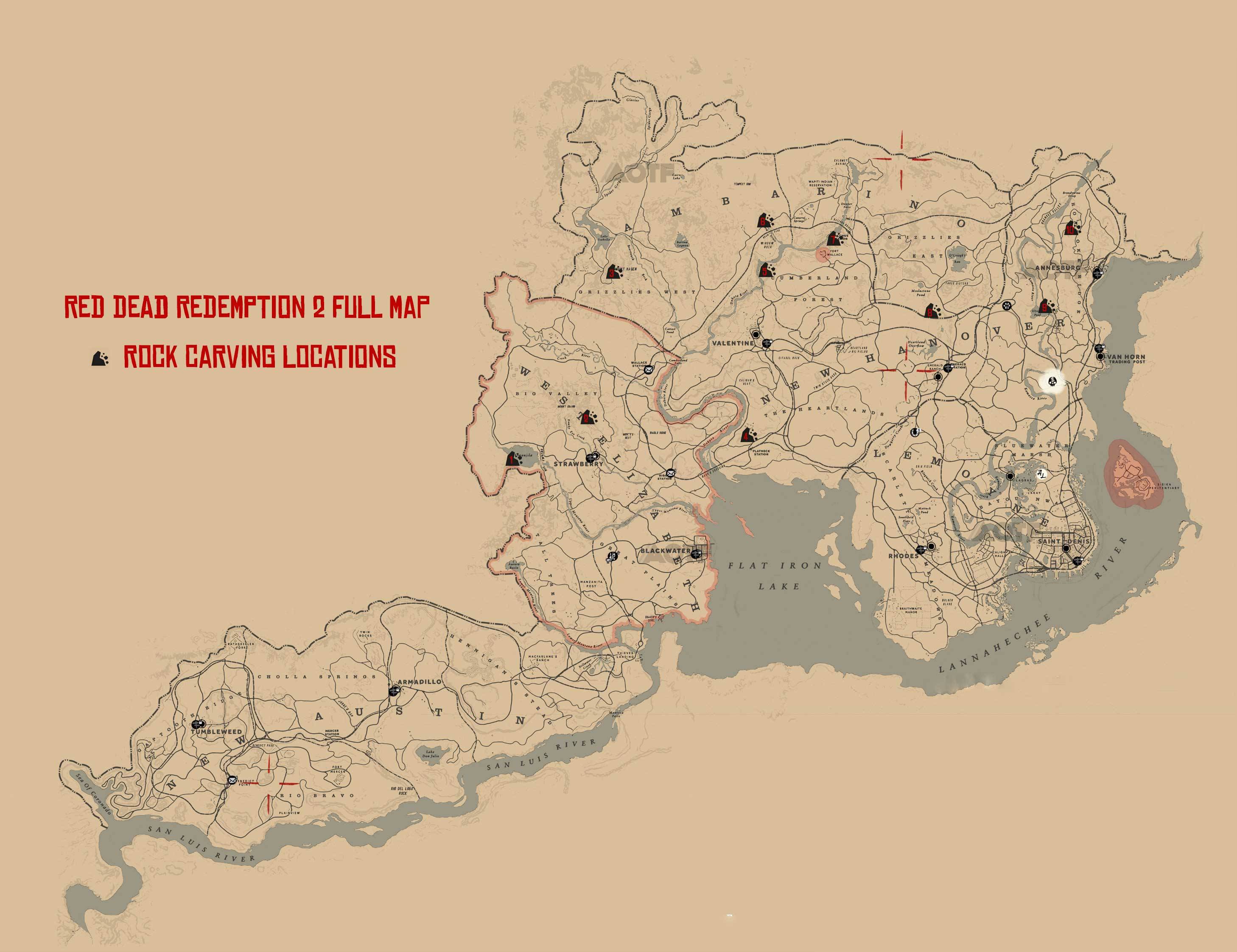 Red Dead Redemption 2 All Rock Carving Locations | Attack of the Fanboy