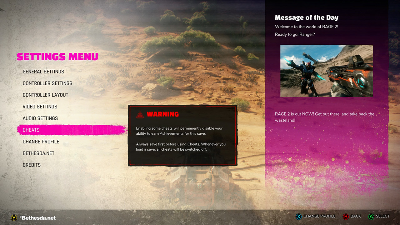 Rage 2 How to Use Cheats Attack of the Fanboy