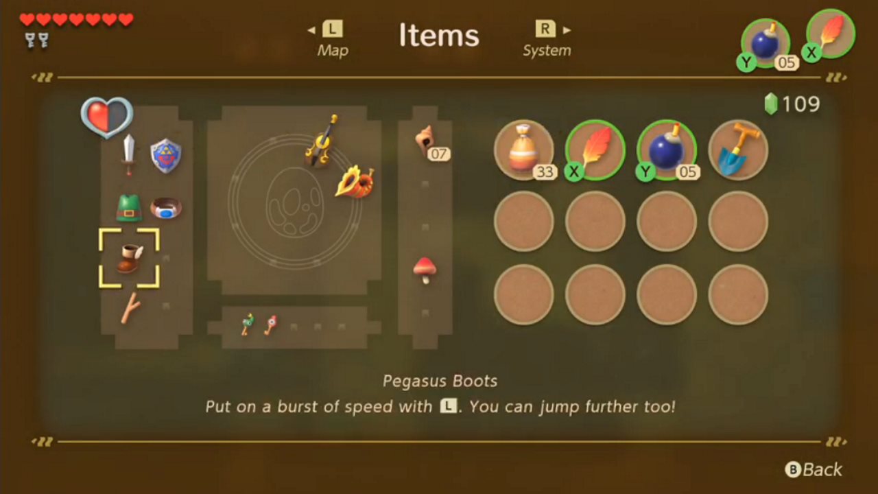 Legend of Zelda Link’s Awakening Where To Get Pegasus Boots Attack