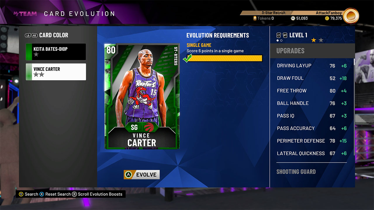 Nba 2k My Team How To Upgrade Evolution Cards In My Team Attack Of