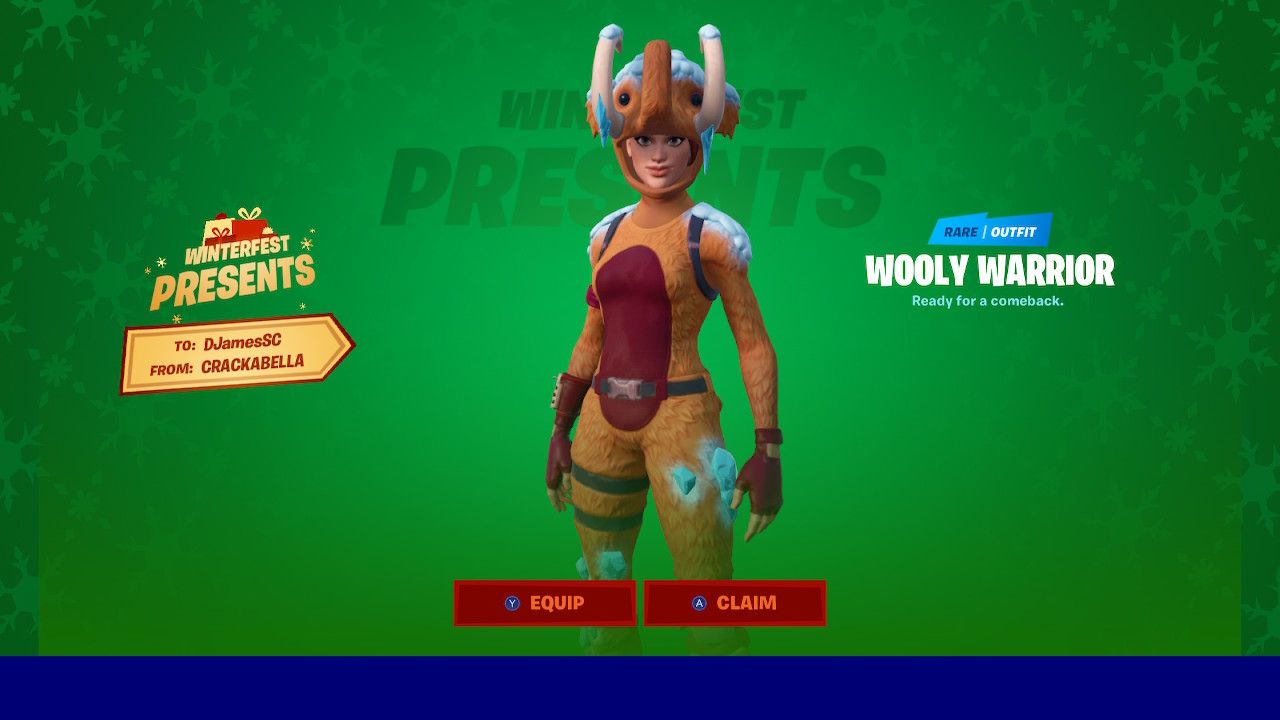 Fortnite How To Get Rare Winterfest Wooly Warrior Skin Attack Of The Fanboy