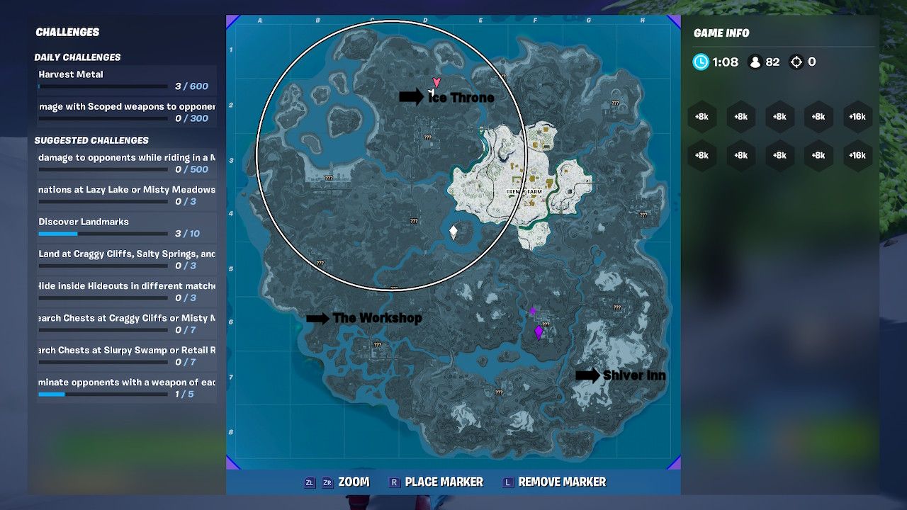 Fortnite Where To Search Ammo Boxes At The Workshop Shiver Inn Or Ice Throne Attack Of The Fanboy - roblox ammo box code