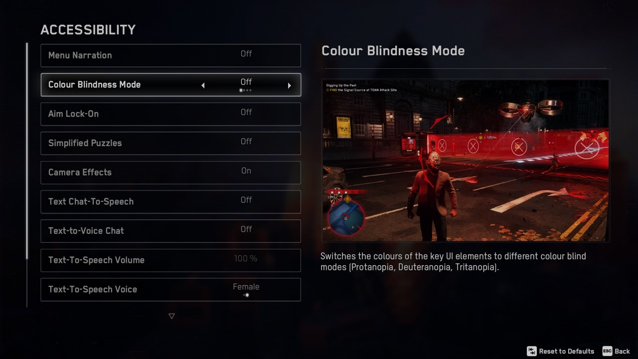 Watch Dogs: Legion Accessibility Settings