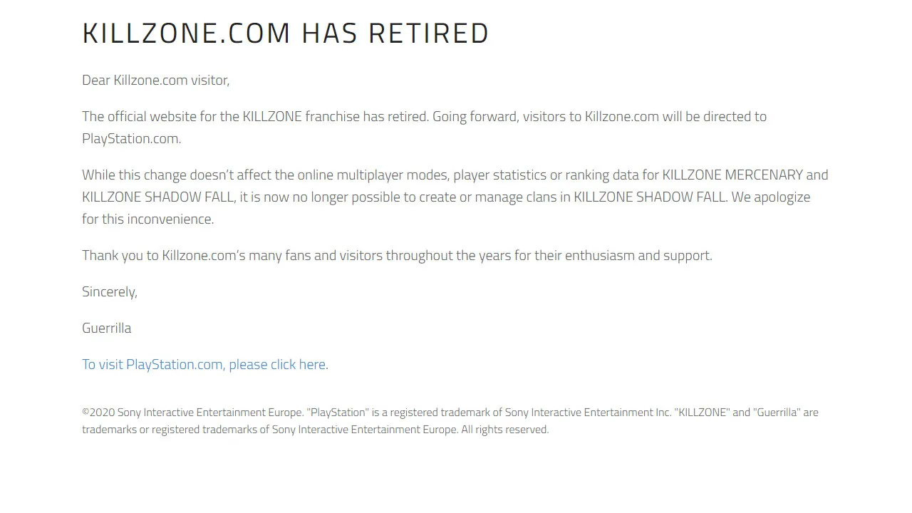 Killzone-website