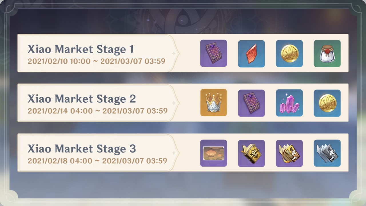 Genshin Impact Xiao Market What's in the Lantern Rite Event Shop
