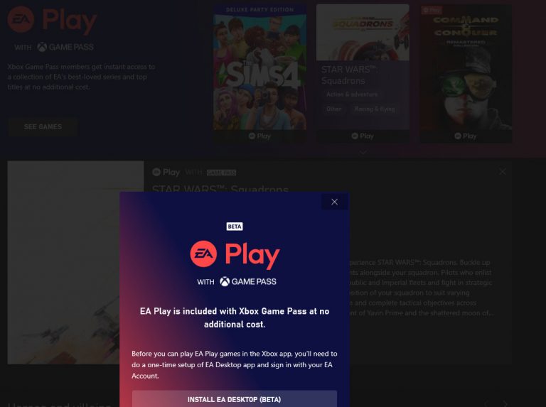 ea play no game pass pc data
