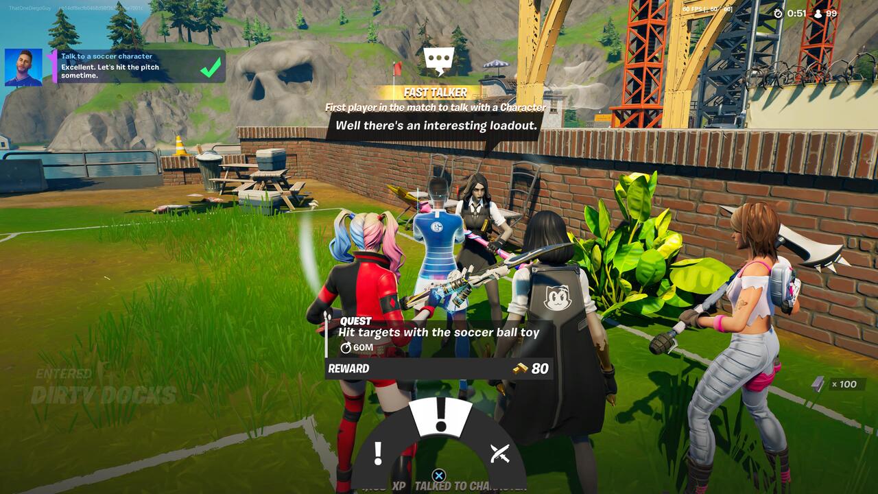 Fortnite Soccer Character Locations How to Complete Quests from Island