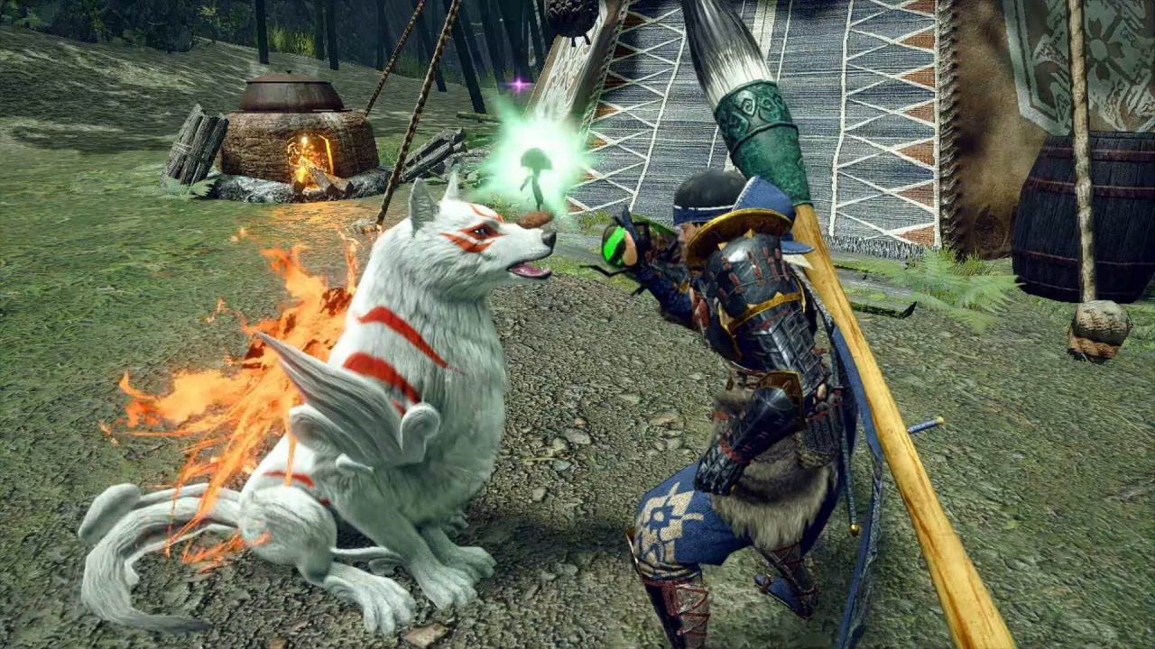 Okami collab with Monster Hunter Rise.