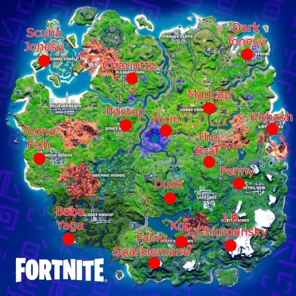 Fortnite Season 8 NPC Locations Where to Find All NPCs in Season 8