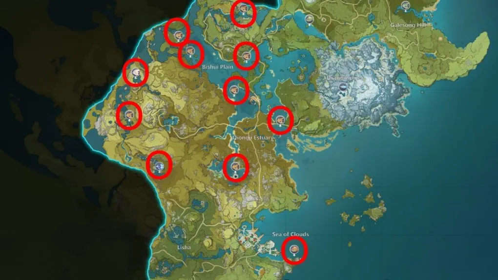 fishing spots archeage map