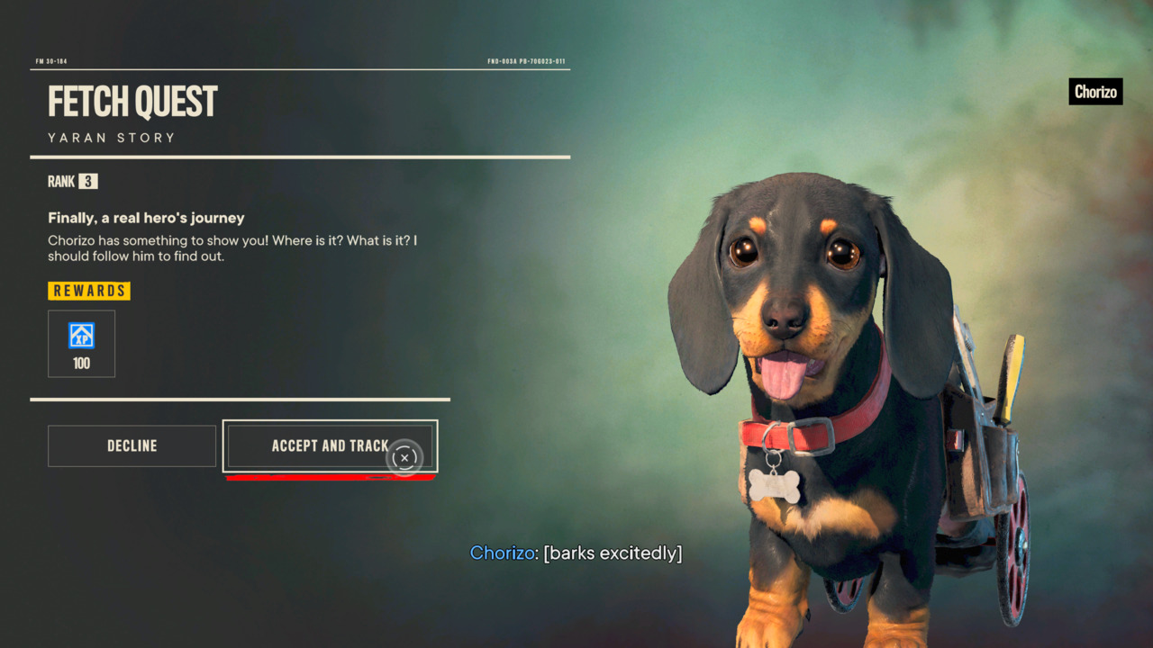 Far fetched. Чоризо far Cry 6 щенок. Far Cry 6 такса. Far Cry 6 собака. Чоризо фар край 6.