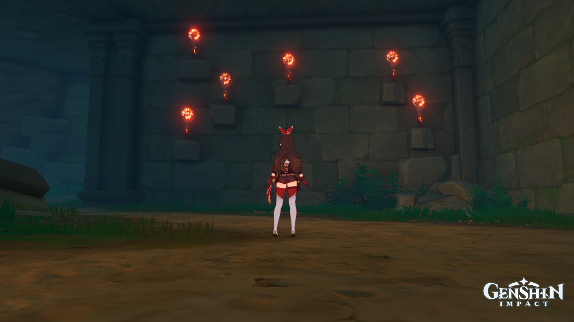 Genshin Impact Shirikoro Peak 6 Pyro Torches Puzzle Solution Attack