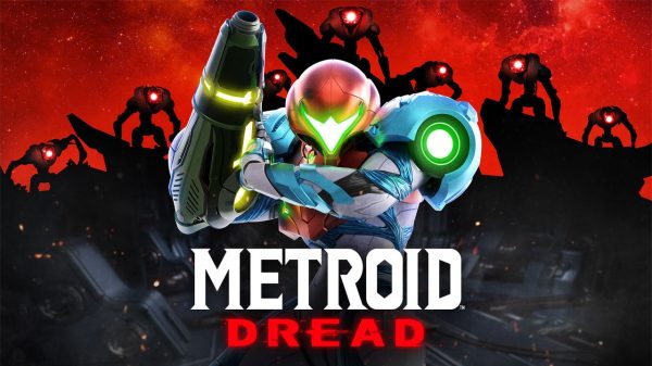 Samus on the cover of Metroid Dread