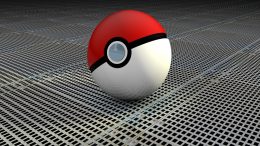 Pokeball on a metal grid sheet for catching dragon-type Pokemon article