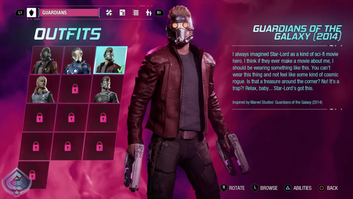 Marvel's Guardians of the Galaxy Star Lord MCU Suit