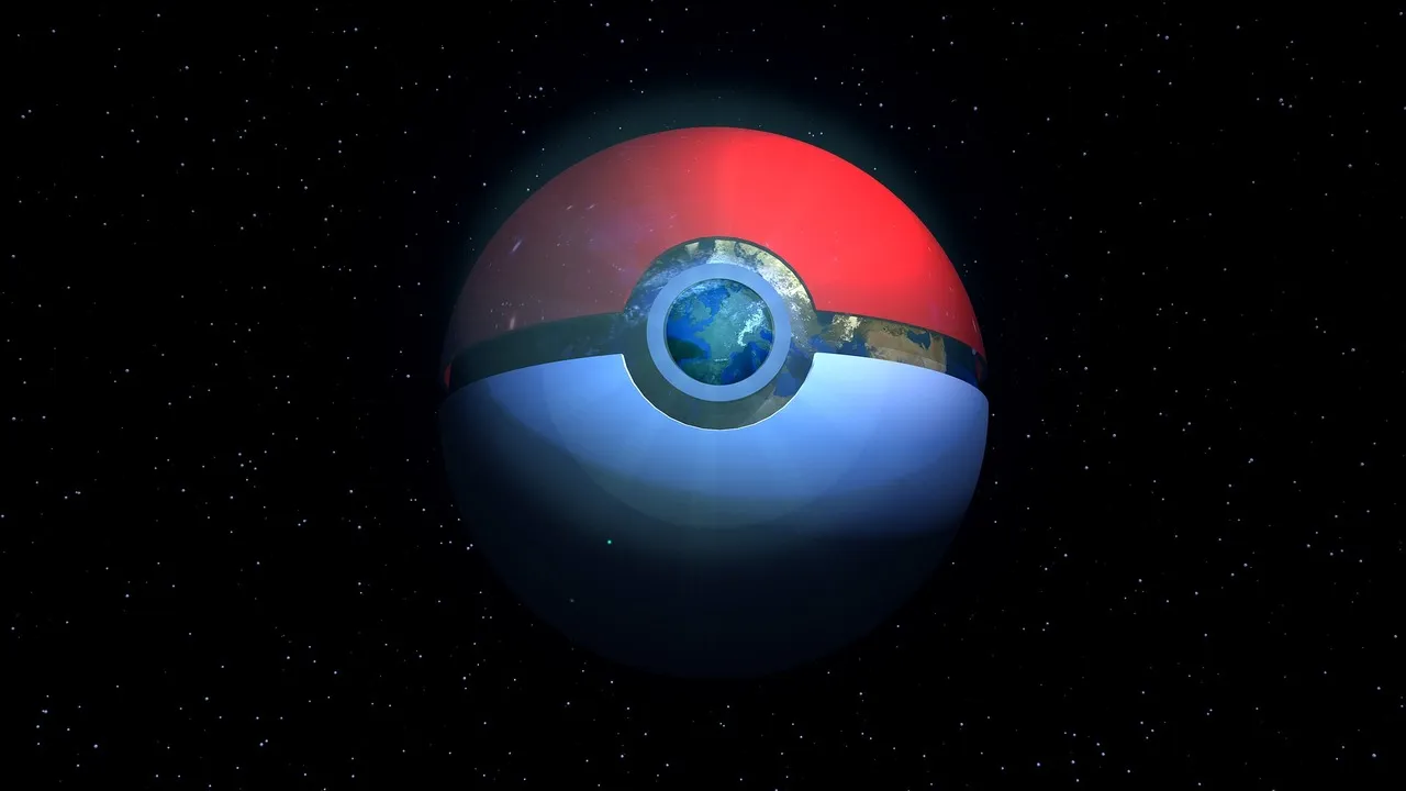 Pokeball planet symbolising dark-type Pokemon