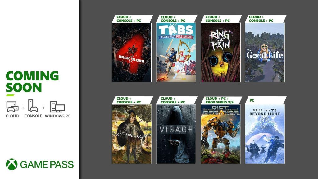 Xbox Game Pass October 2021: Back 4 Blood, Destiny 2 PC, and More - Vimarsana News