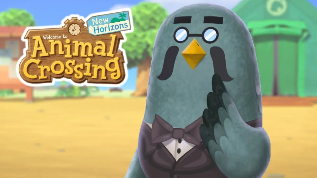 Brewster on an Animal Crossing: New Horions background