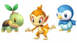 Turtwig, Chimchar and Piplup in Pokémon Brilliant Diamond and Shining Pearl