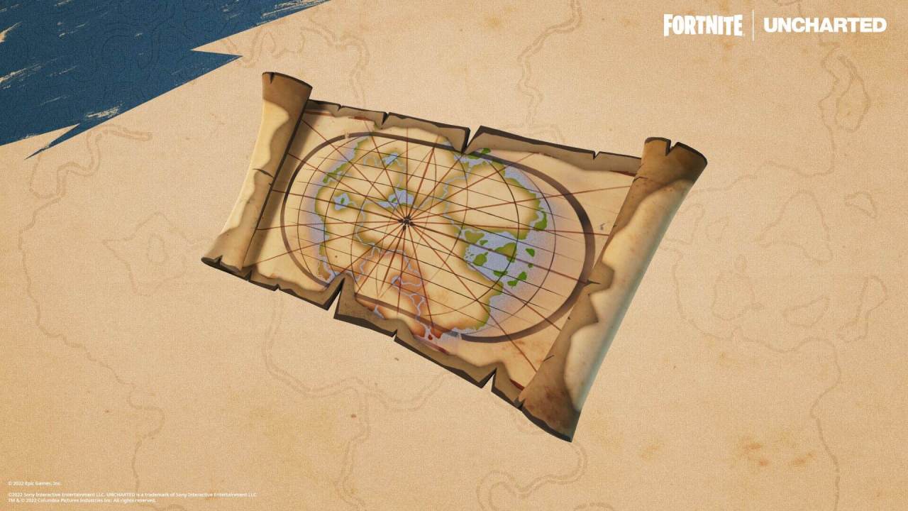 Fortnite Uncharted Map How to Use Drake's Map to Find Treasure