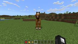 Looking at a brown horse in Minecraft in Creative Mode