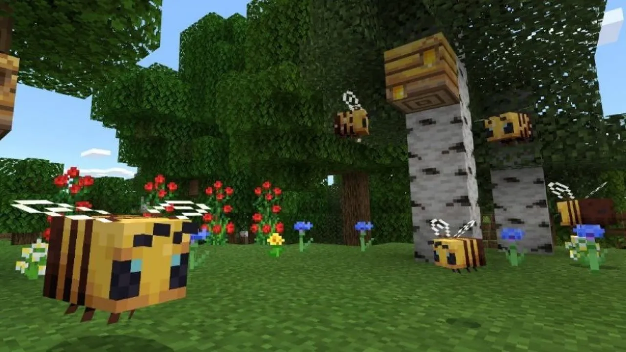 minecraft-bees-and-bee-nest