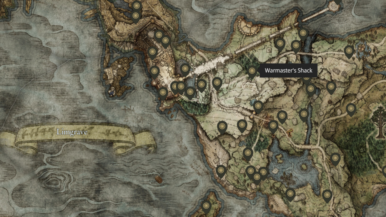 Elden-Ring-Warmasters-Shack-Location-Map