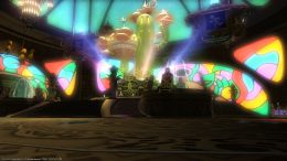The main lobby of the golden saucer in Final Fantasy XIV