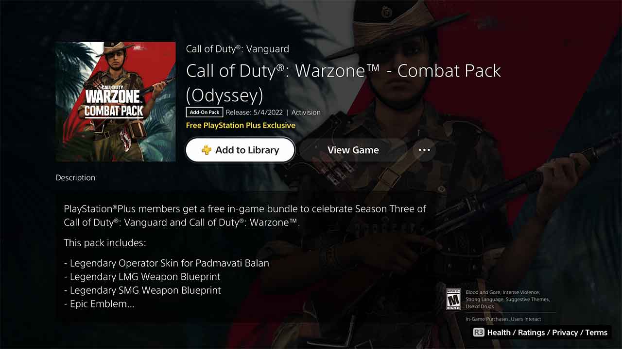 PlayStation Plus subscribers get this cool skin pack in Warzone