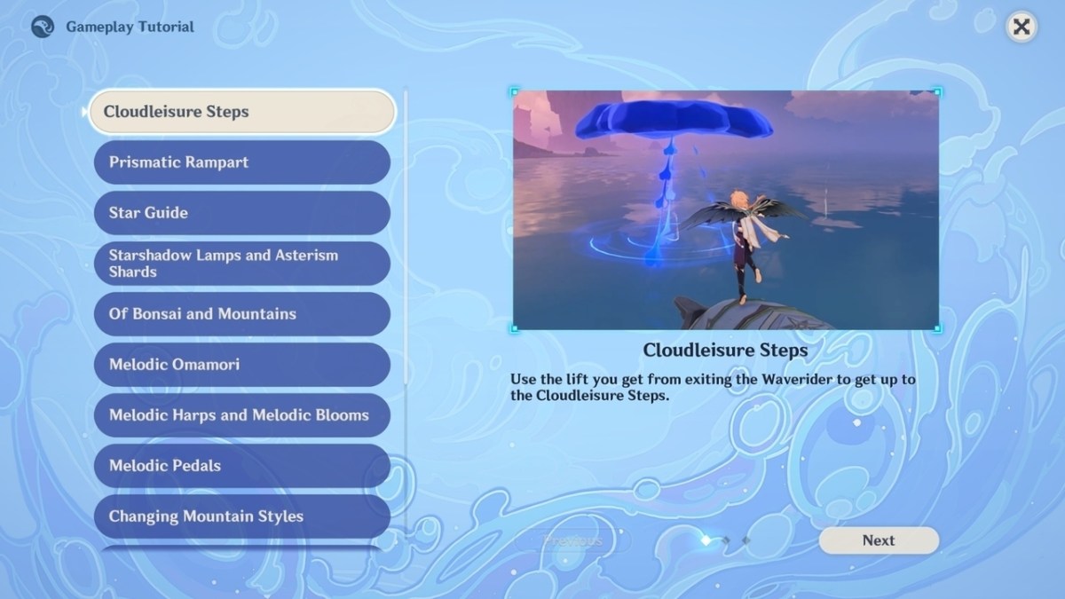 A screenshot showcasing the tutorial guide for the floating jellyfishes in genshin impact