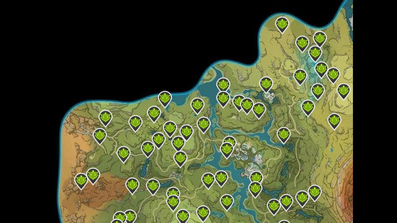 Сколько дендрокулов в геншине. Карта геншин импакт пустыня. Дендрокулы геншин карта пустыня. Карта дендрокулов геншин импакт. Карта дендрокулов геншин импакт.