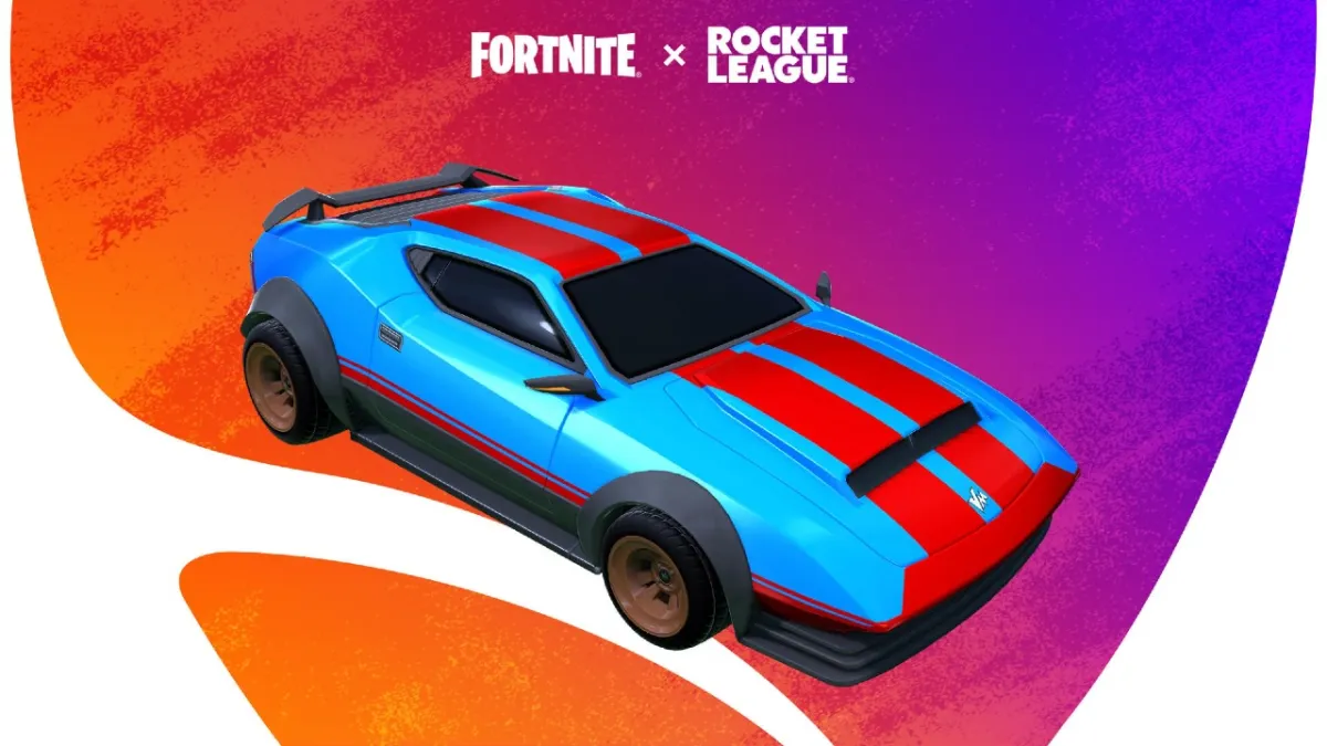 Fortnite Whiplash car in Rocket League, a reward for completing High Octane quests