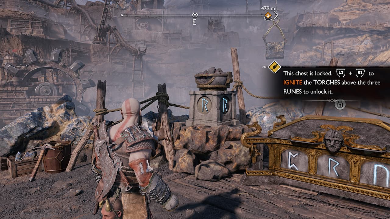 God of War Ragnarok How to Open the Nornir Chest in Jarnsmida Pitmines