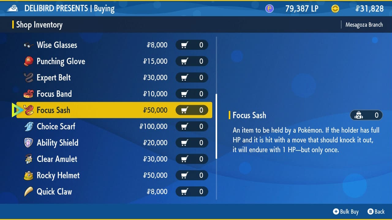 Where to Find Focus Sash in Pokemon Scarlet and Violet Attack of the