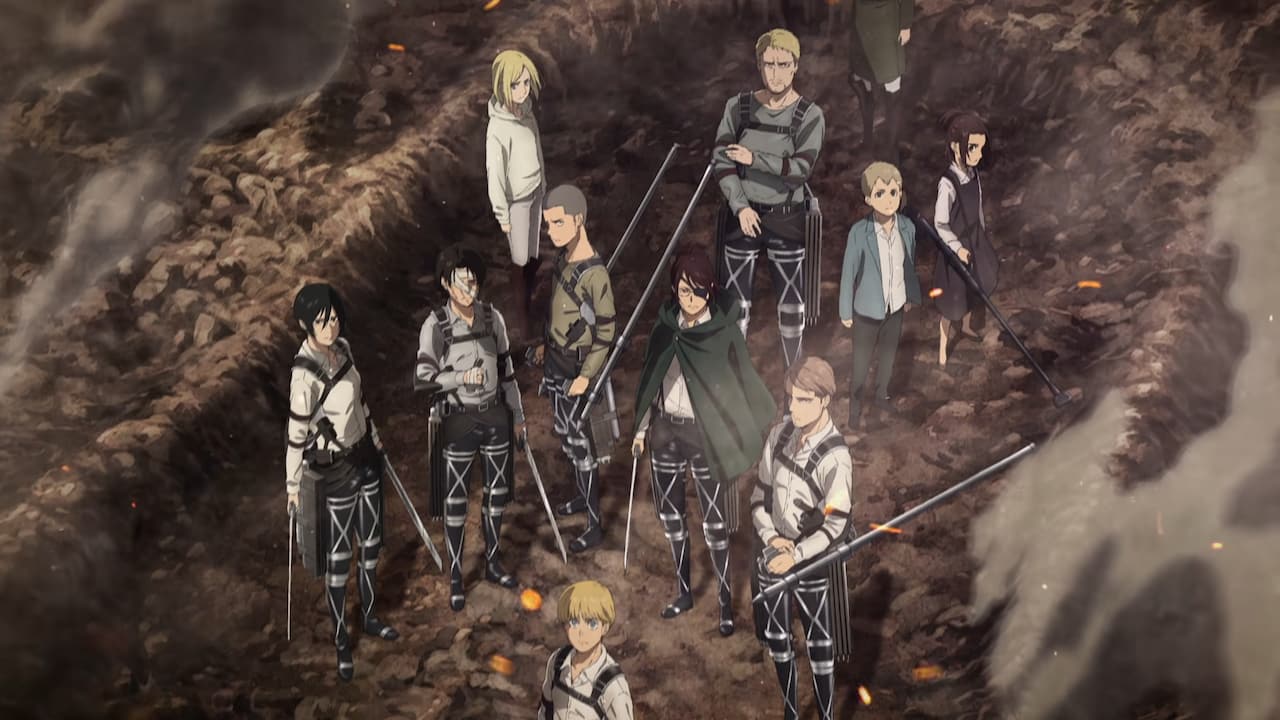 Attack on Titan characters in the poster of the newest season