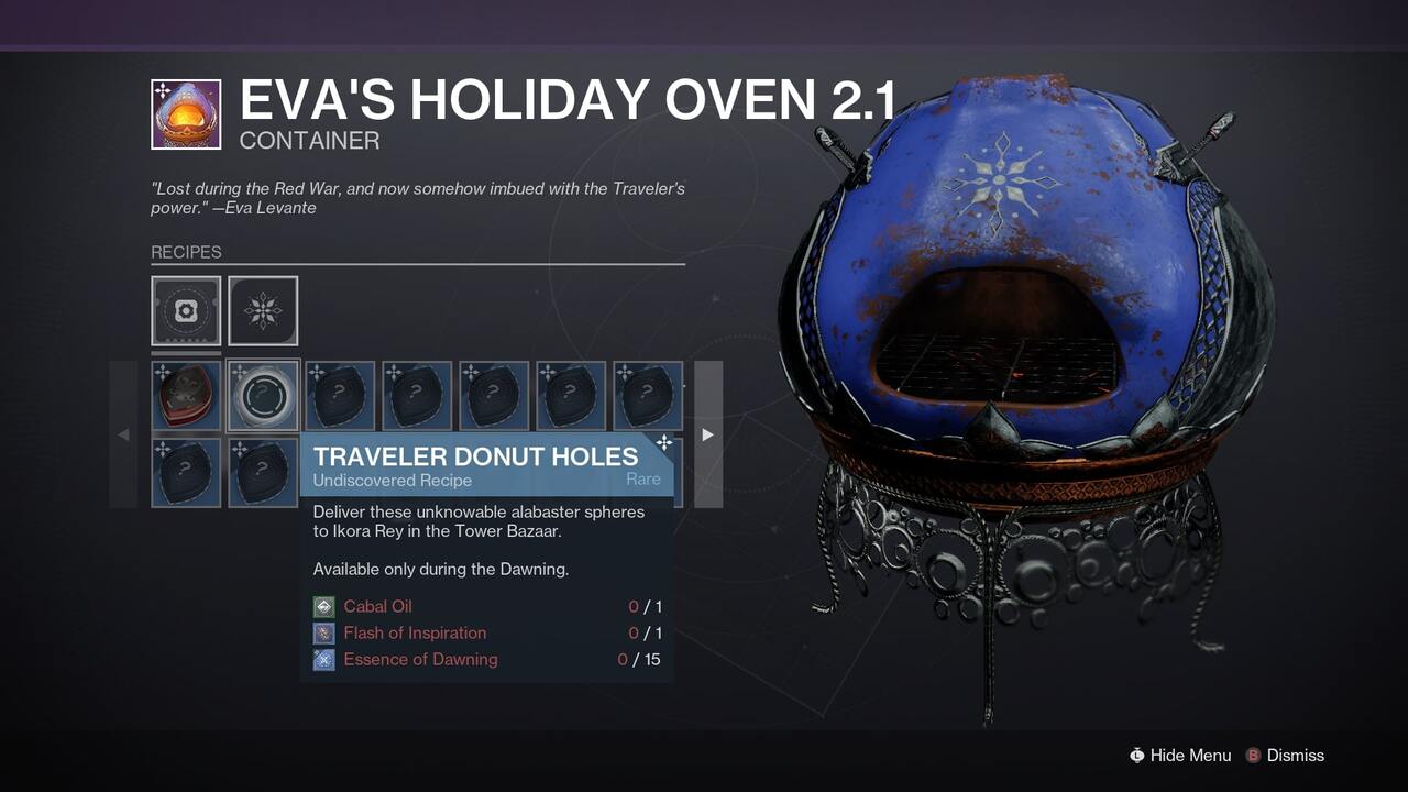 How to Use Eva's Holiday Oven 2.1 in Destiny 2 Dawning 2022 Attack of