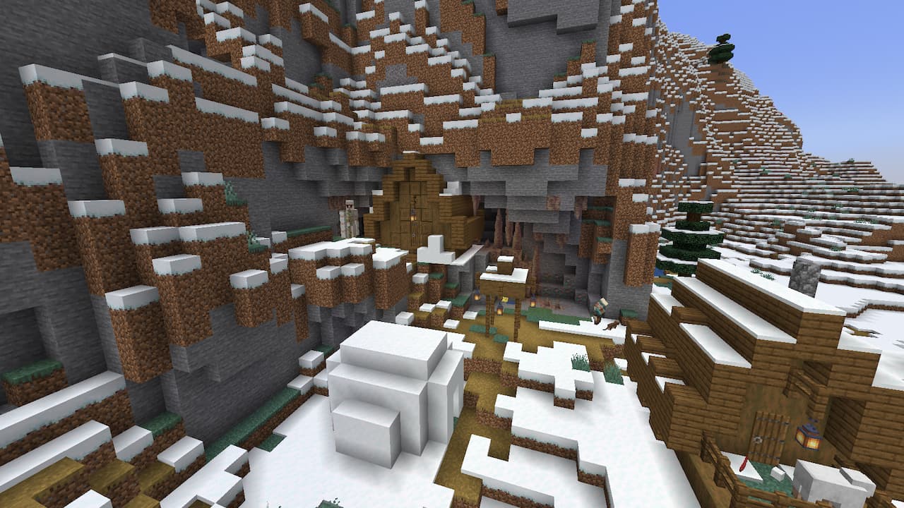 Snow-Covered-Cave-and-Village