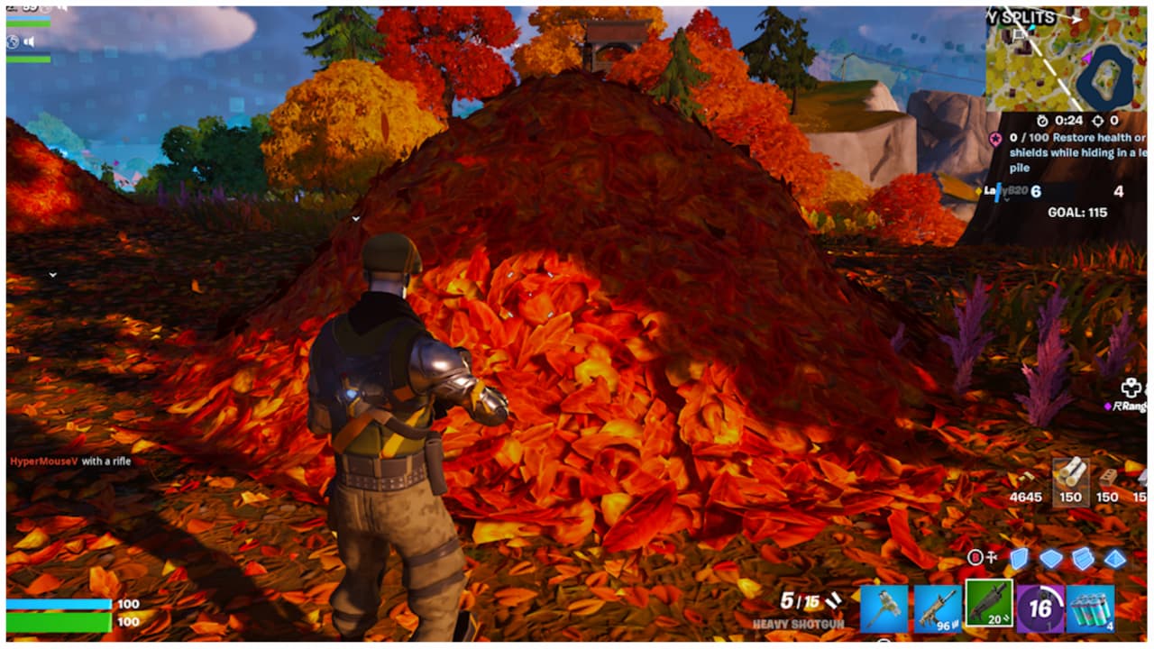 How-to-Restore-Health-or-Shields-While-Hiding-in-a-Leaf-Pile-in-Fortnite