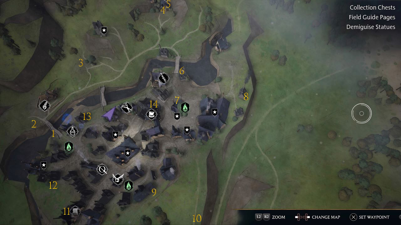 Hogwarts Legacy All Eye Chest Locations in Hogsmeade Attack of the