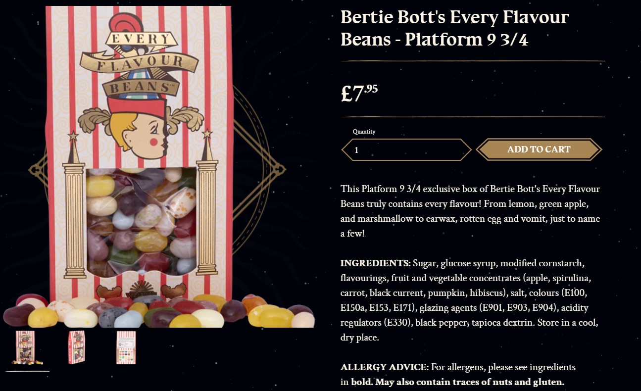 Harry Potter Bertie Bott Every Flavor Beans