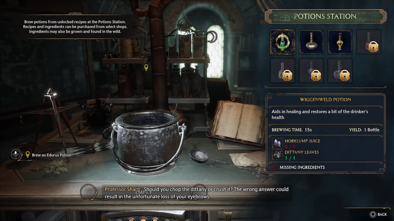 Hogwarts Legacy How to Craft Potions
