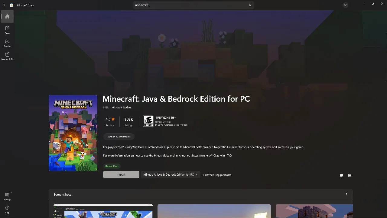 Minecraft-Windows-Store
